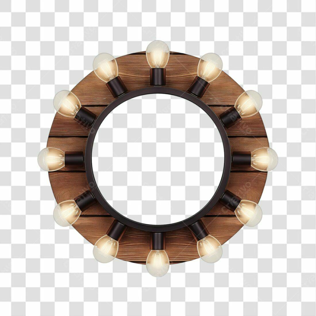 Moldura PNG com fundo transparente Luzes e Madeira