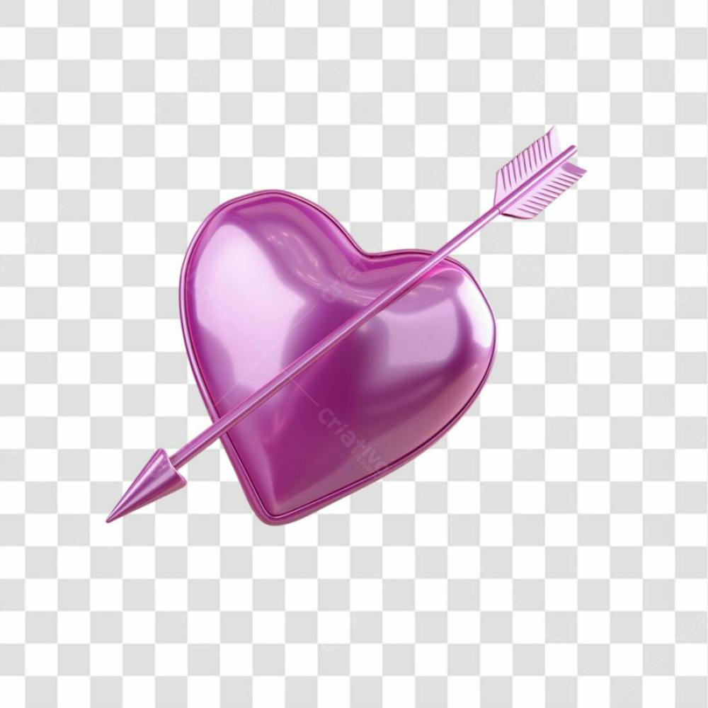 Coração Rosa 3D Png Transparente