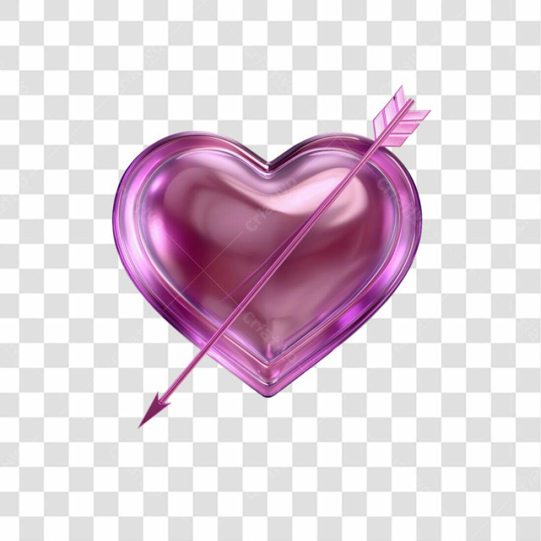 Icone Dia dos Namorados Coração Rosa PNG com fundo transparente