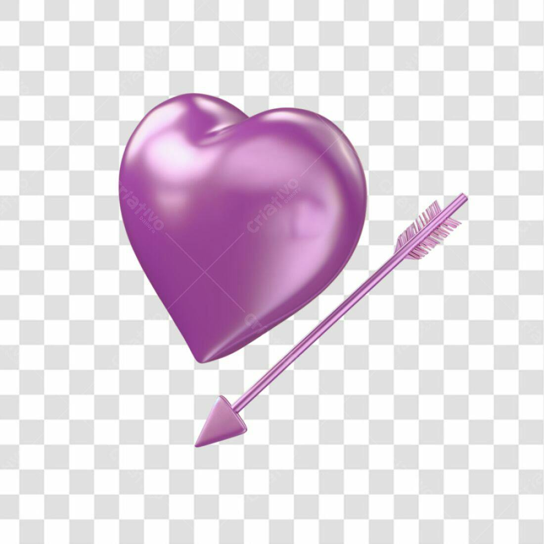 Icone Dia dos Namorados Coração e Flecha PNG com fundo transparente