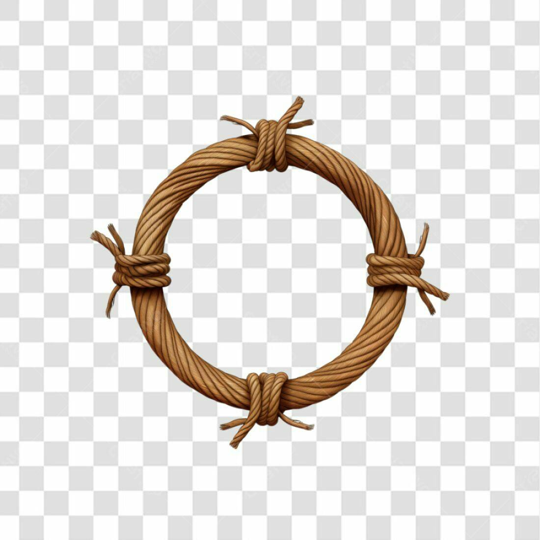 Moldura de corda PNG com fundo transparente