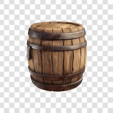 Barril de madeira 3d png transparente