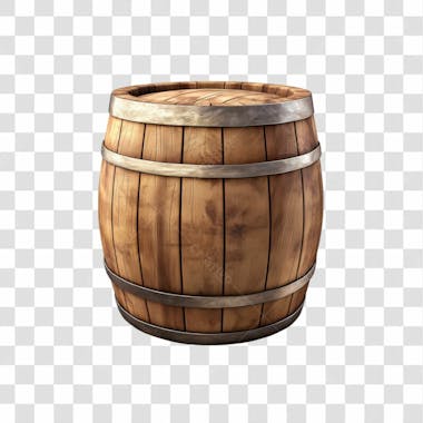 Barril de madeira 3d png transparente