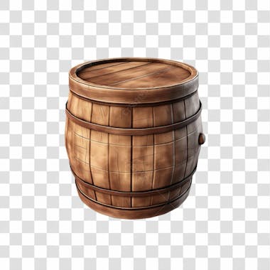 Barril de madeira 3d png transparente