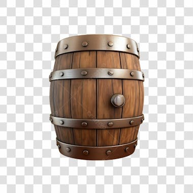 Barril de madeira 3d png transparente