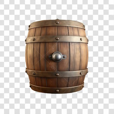 Barril de madeira 3d png transparente