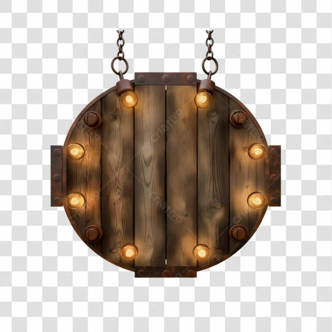 Placa de Madeira Rustica PNG com fundo transparente