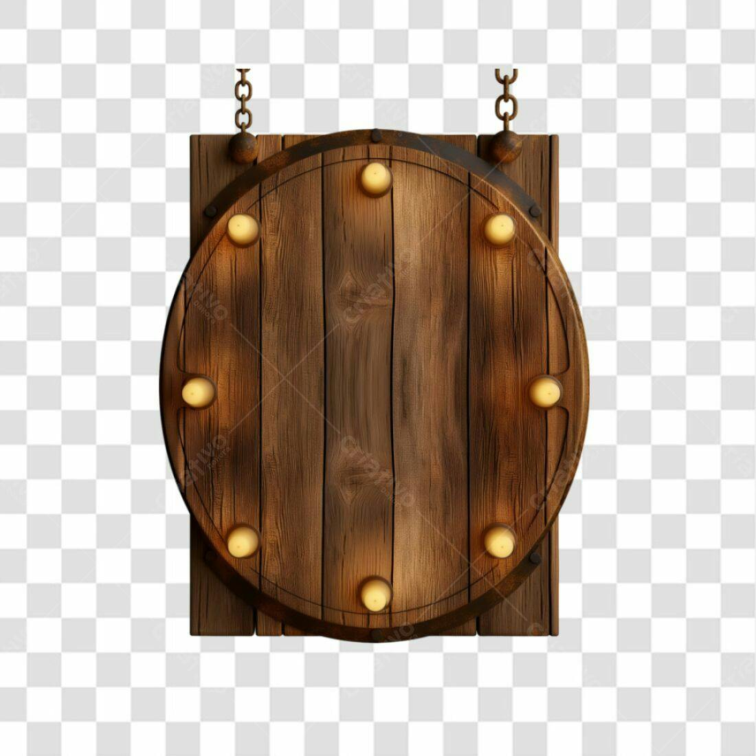 Placa de Madeira Rustica PNG com fundo transparente