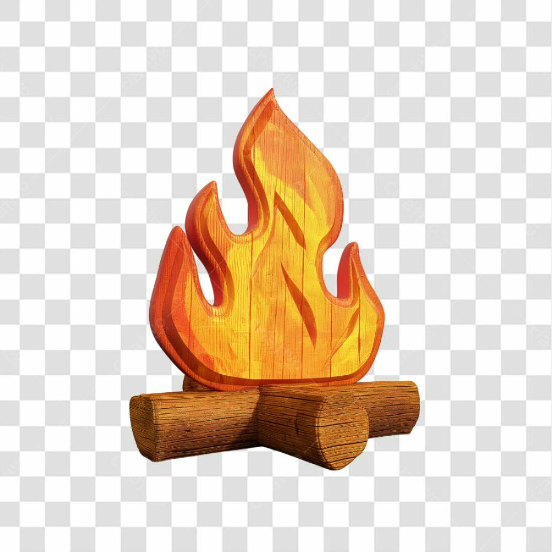 Icone Chama de Madeira PNG com fundo transparente