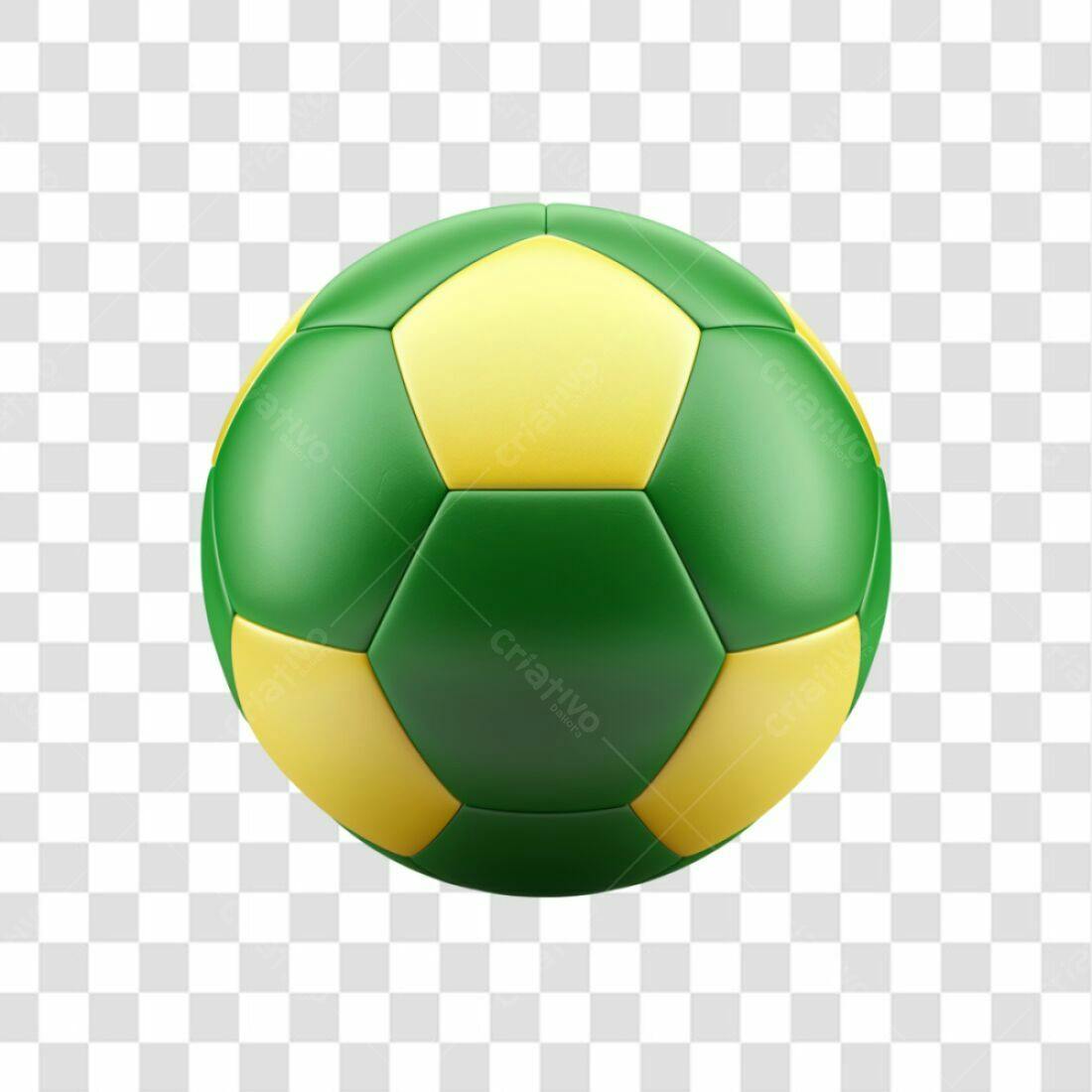 Icone Bola de Futebol Verde e Amarelo PNG com fundo transparente