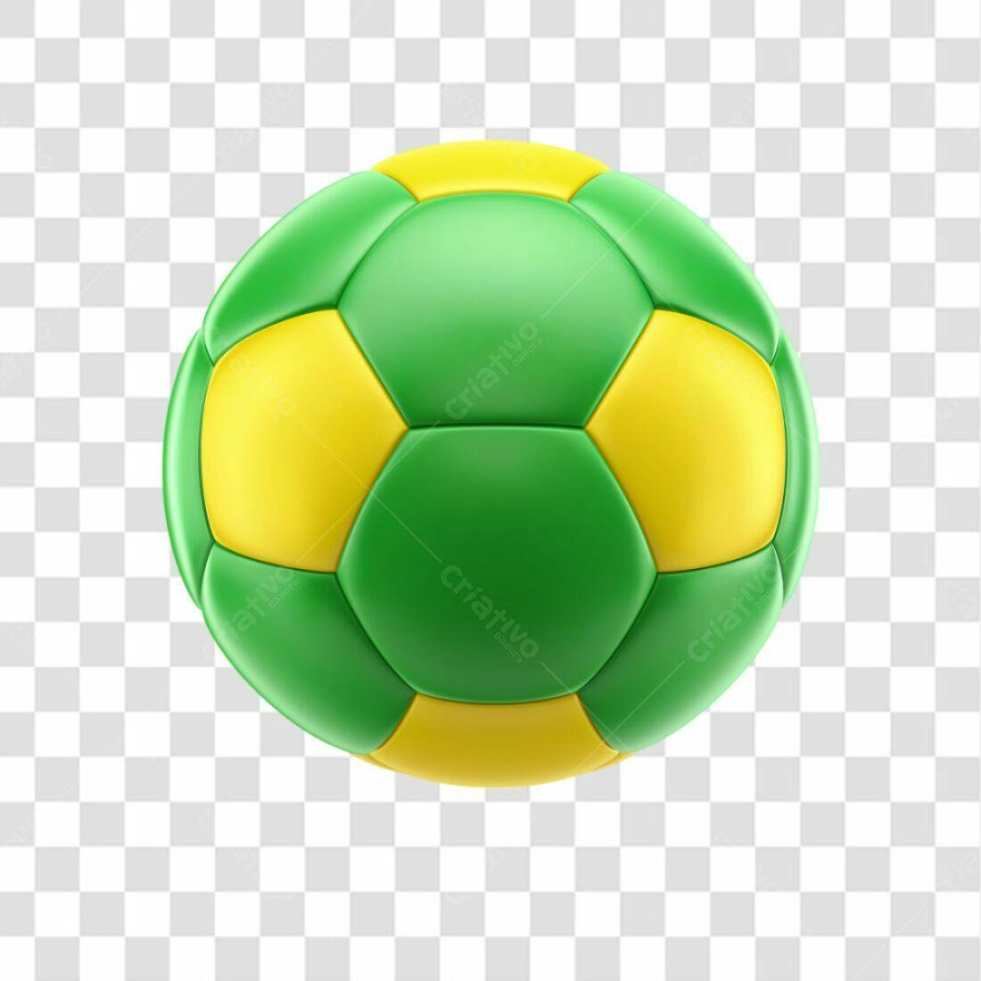 Icone Futebol Verde e Amarelo PNG com fundo transparente