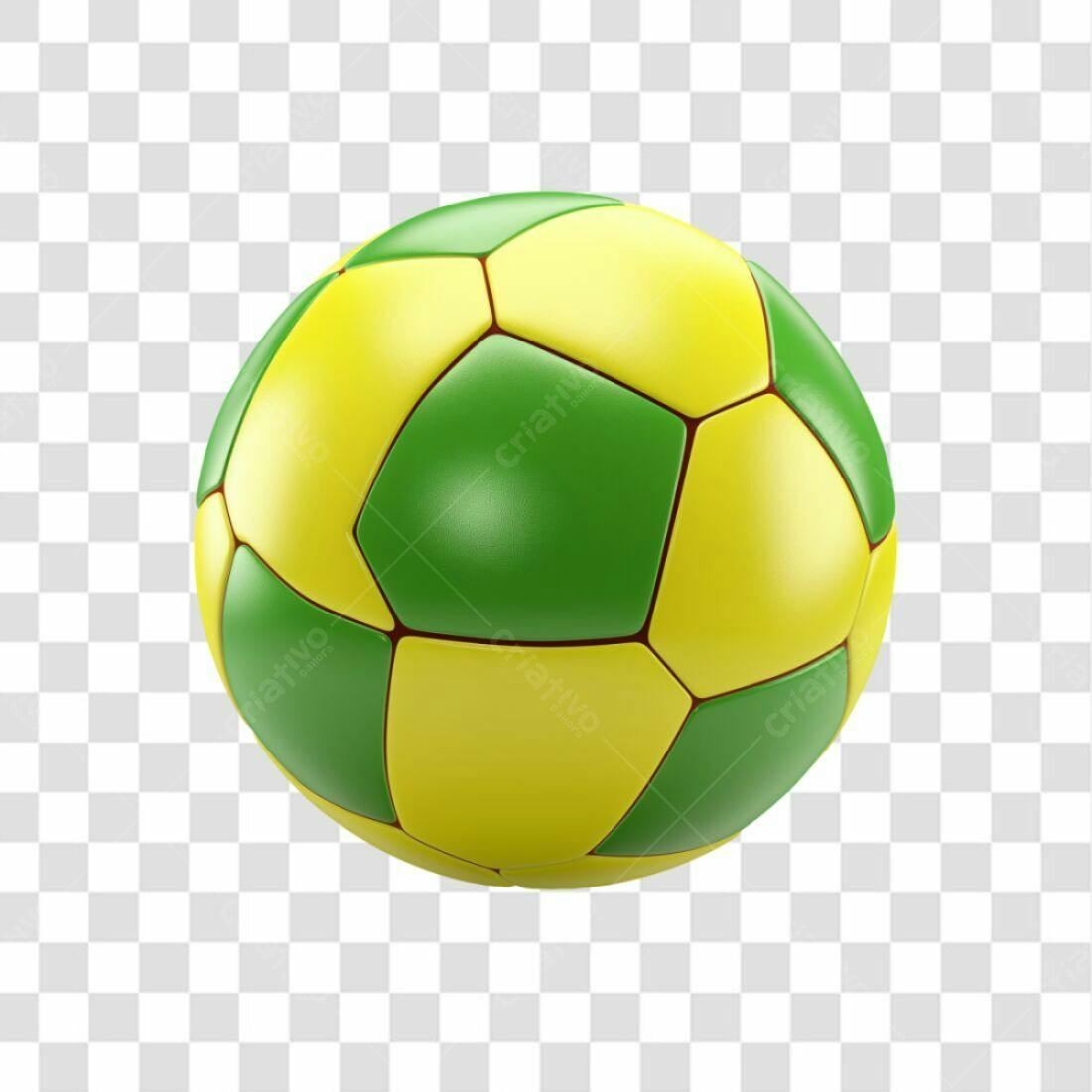 Icone Bola de Futebol Verde e Amarela PNG com fundo transparente