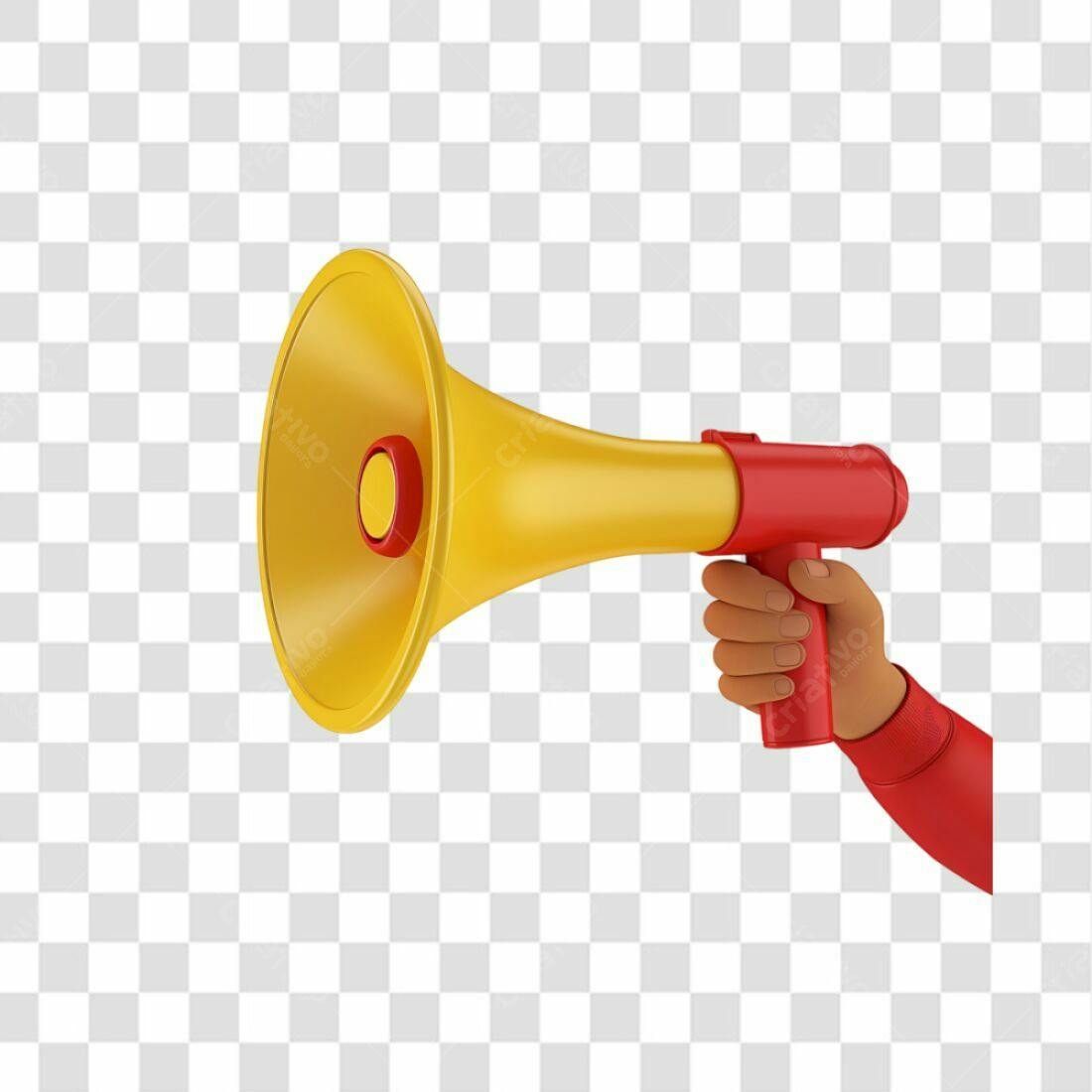 Icone Megafone Amarelo e Vermelho PNG com fundo transparente