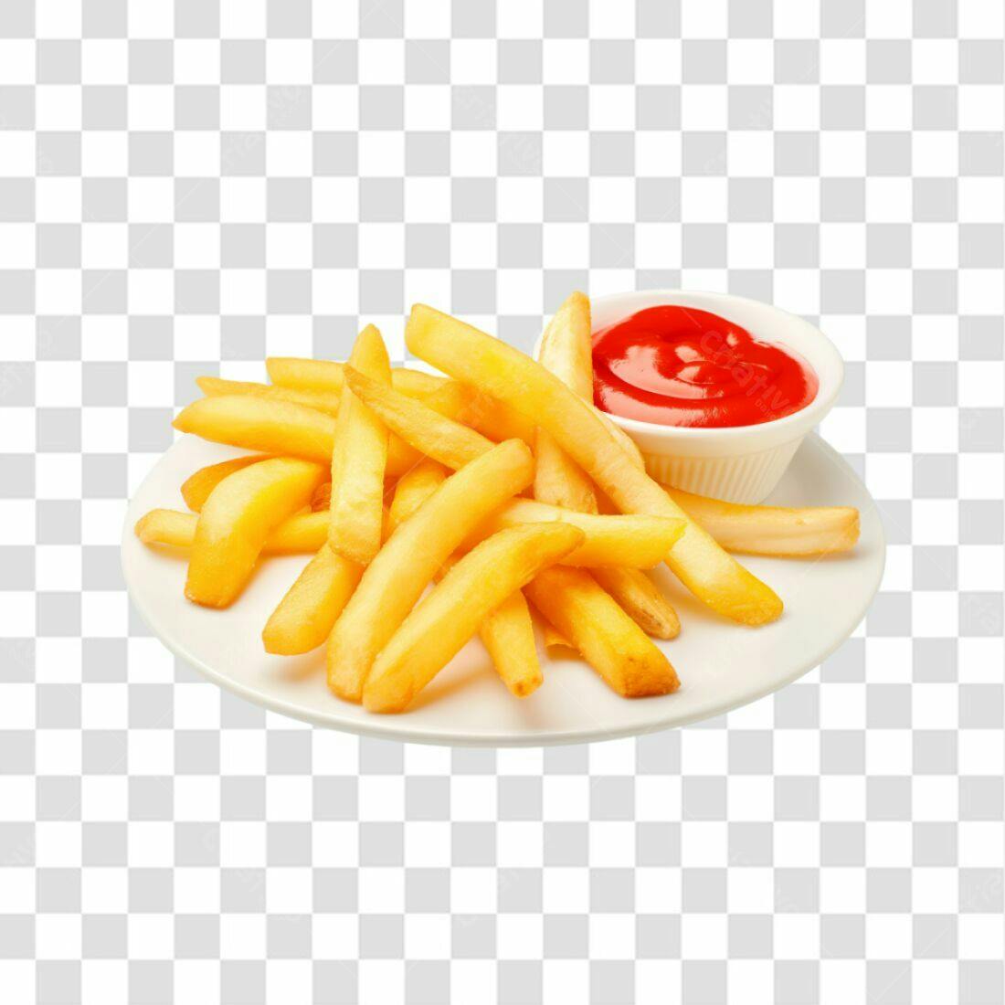 Icone Batata Frita e Ketchup PNG com fundo transparente