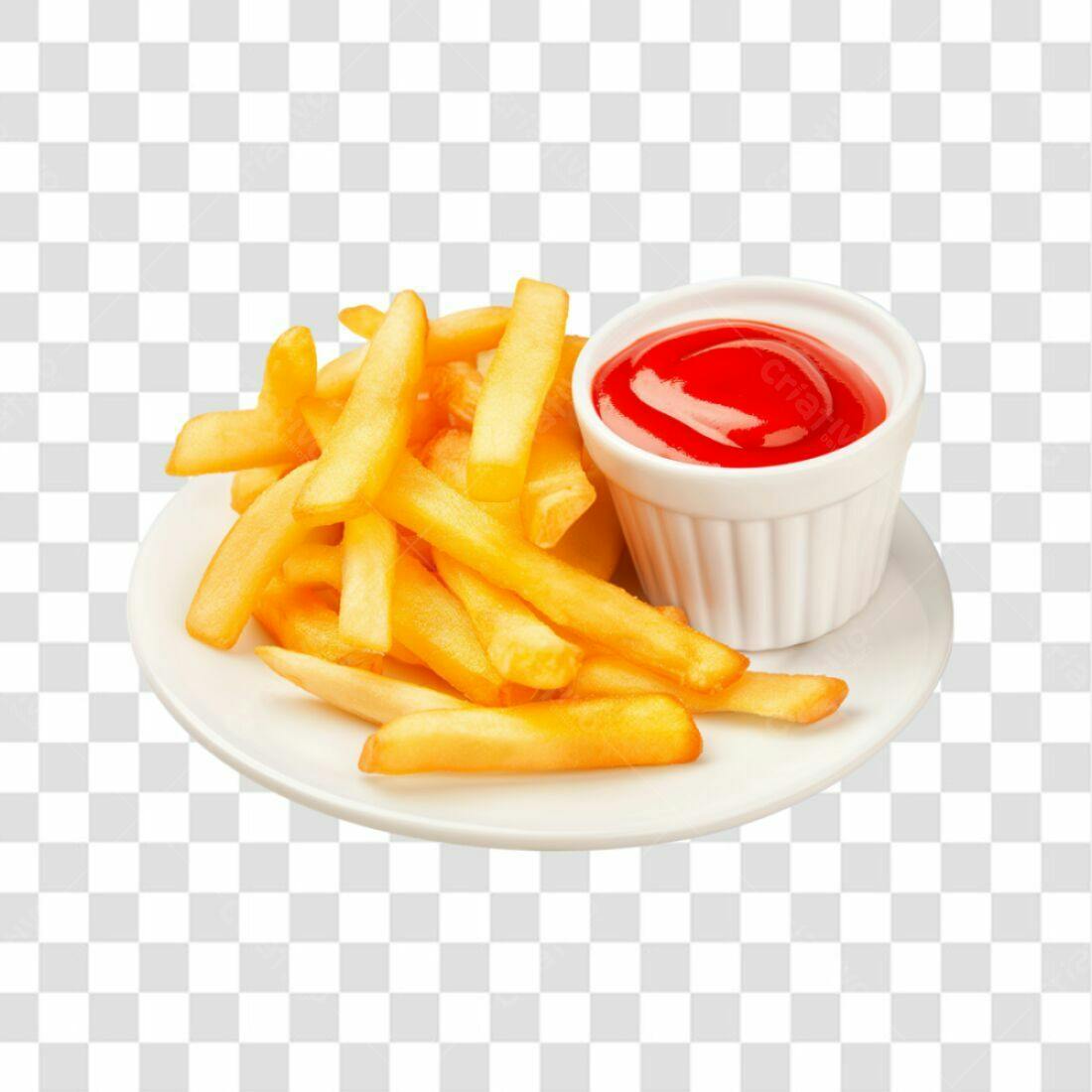 Icone Batata Frita e Ketchup PNG com fundo transparente