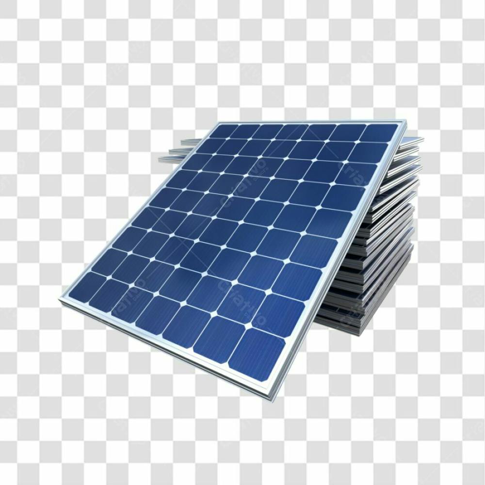 Placa Solar 3D Png Transparente