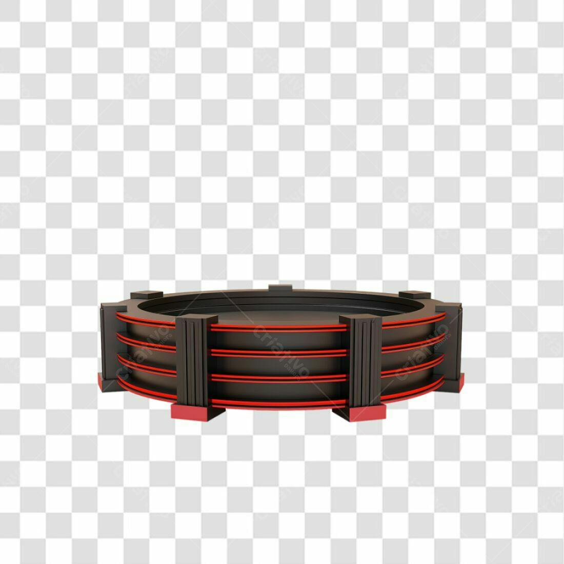 Podio Preto e Vermelho PNG com fundo transparente