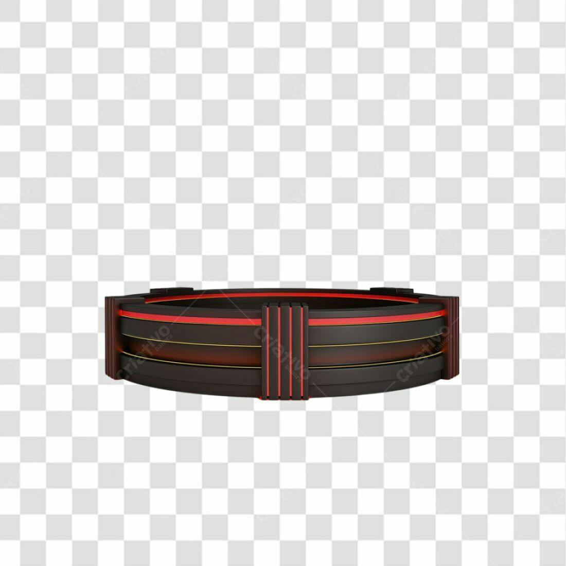 Moldura Circular Preta Vermelha PNG com fundo transparente