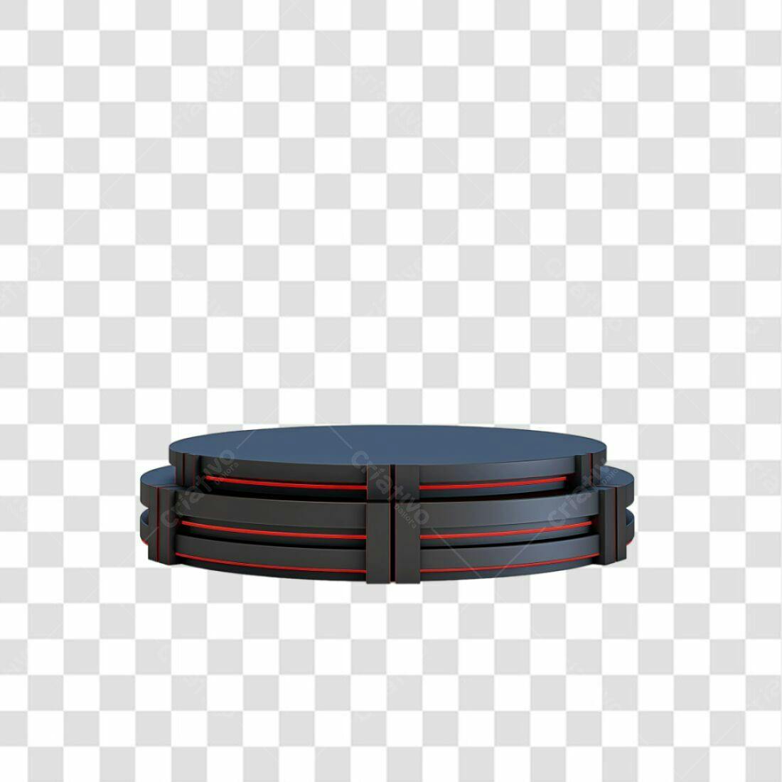 Podio preto e vermelho PNG com fundo transparente