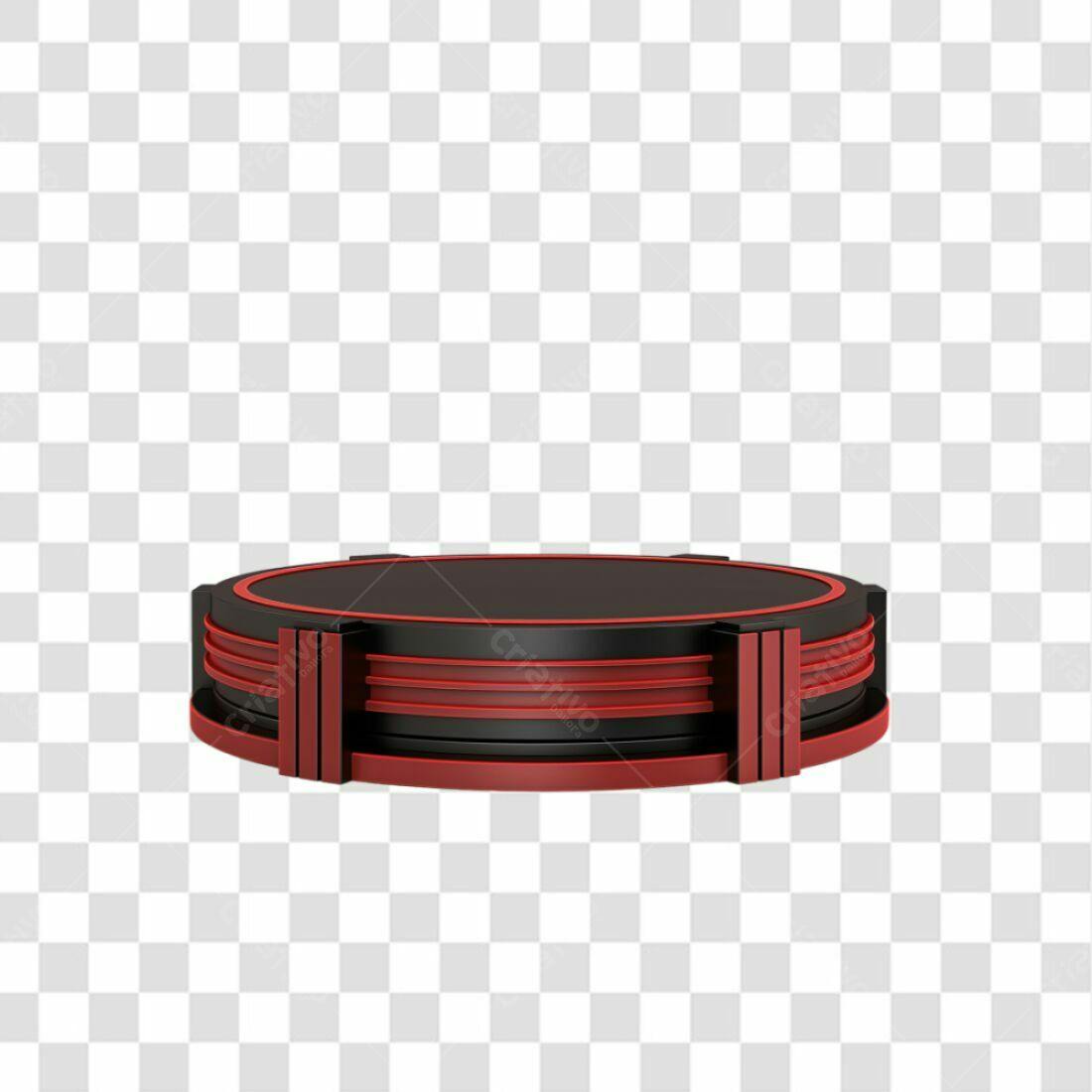 Podio Preto e Vermelho PNG com fundo transparente