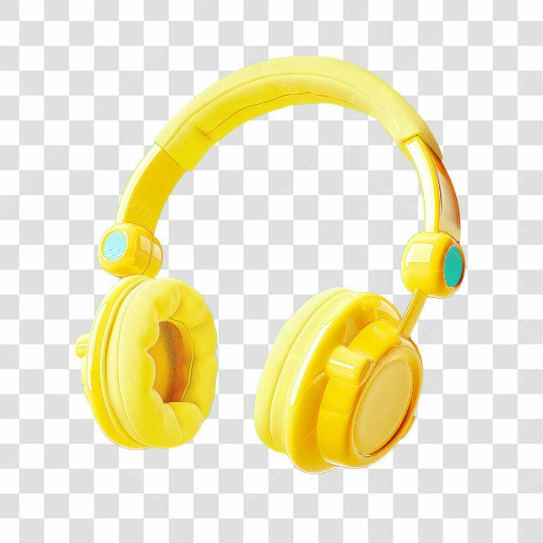 Icone Fones de Ouvido Amarelos PNG com fundo transparente