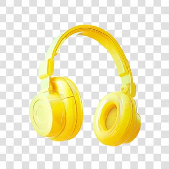 Fone headset 3d png transparente