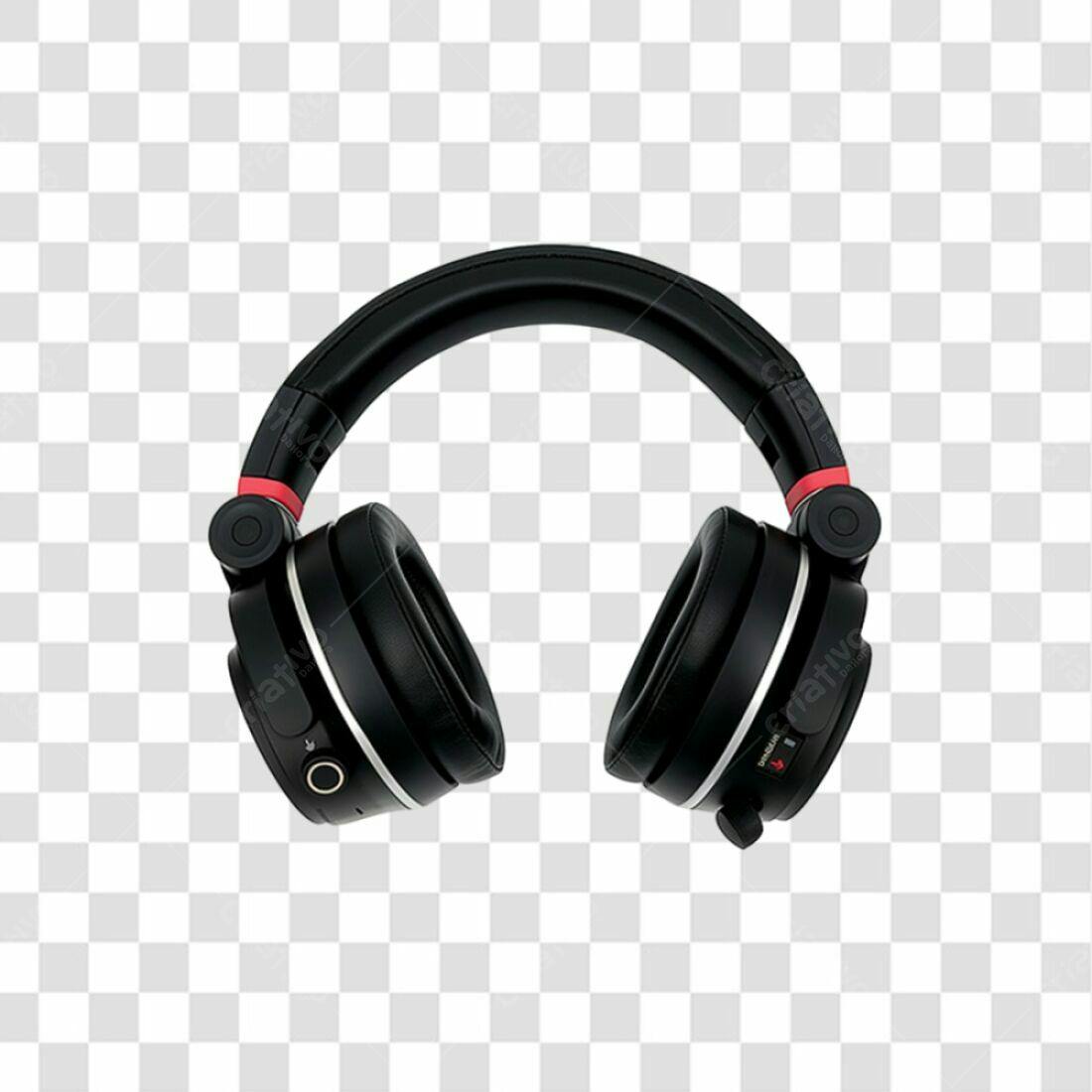 Icone fone de ouvido preto PNG com fundo transparente