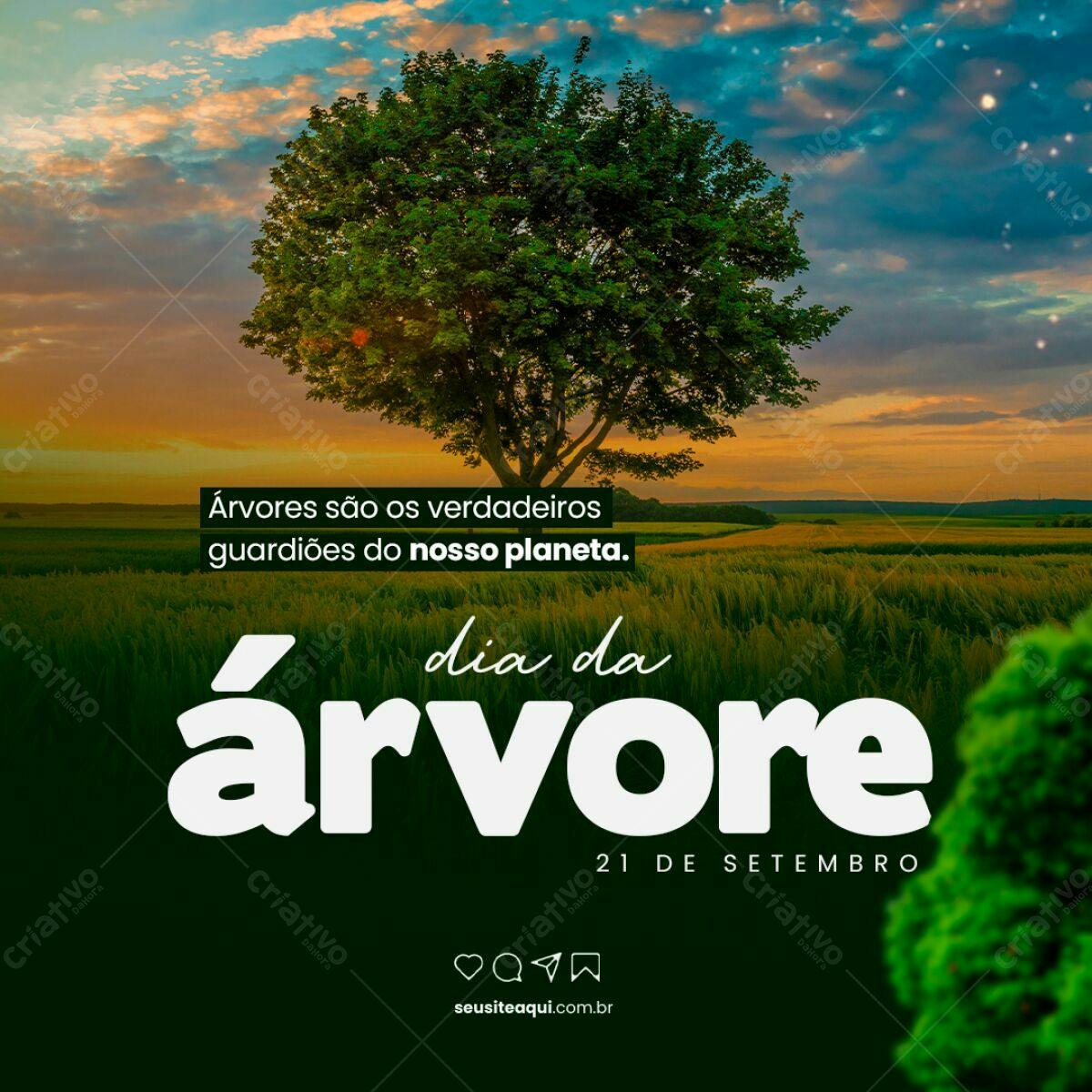 Post para o Dia da Árvore PSD Editável