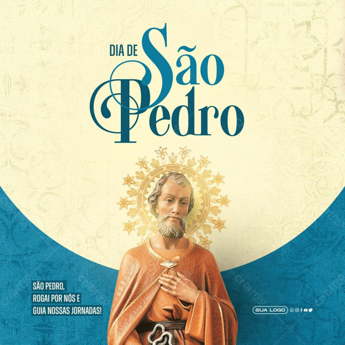 Postagem Dia de São Pedro PSD Editável