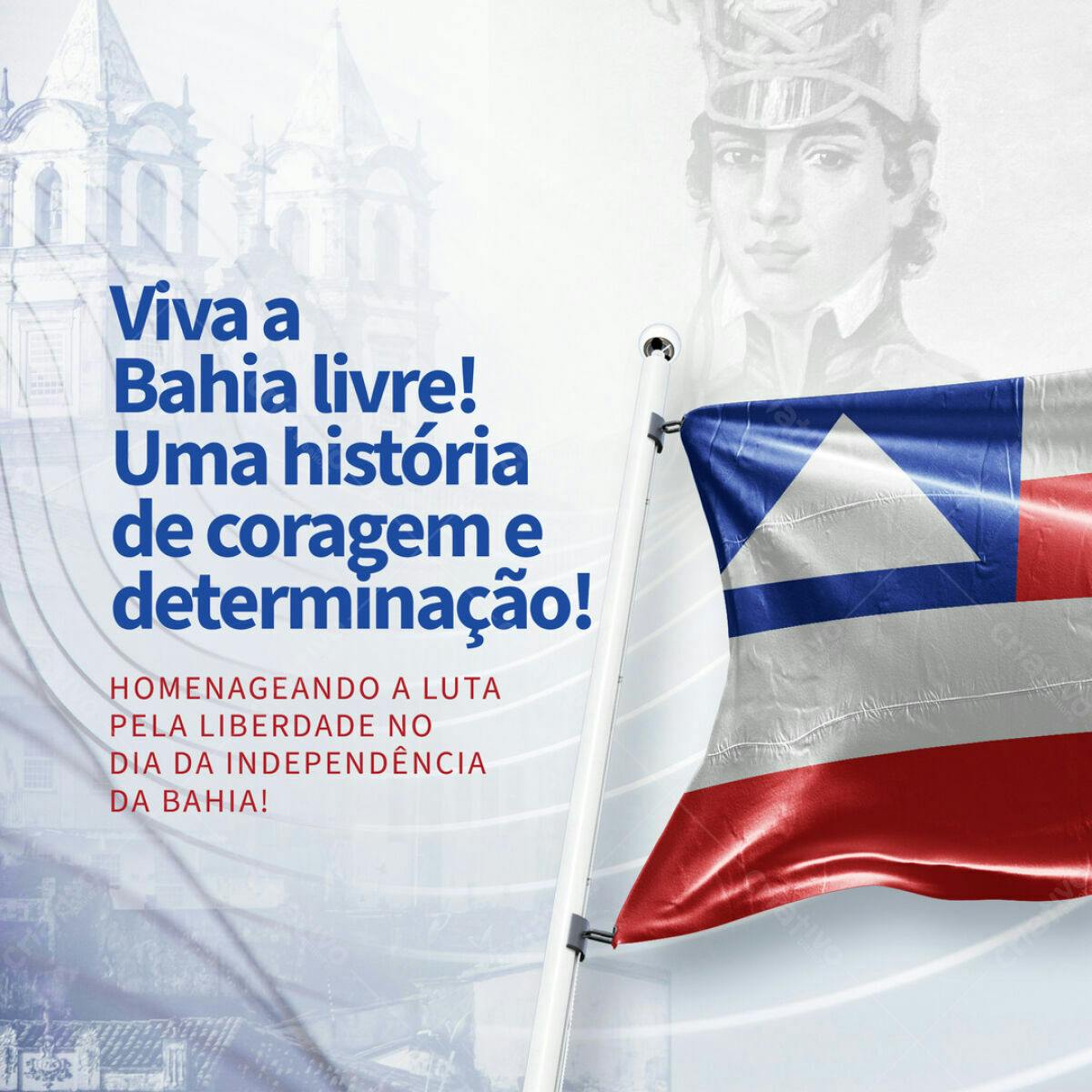 Post para Dia da Independência da Bahia PSD Editável