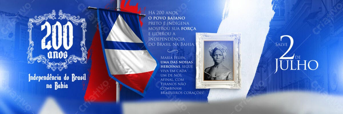 Banner 2 de Julho Independência da Bahia PSD Editável