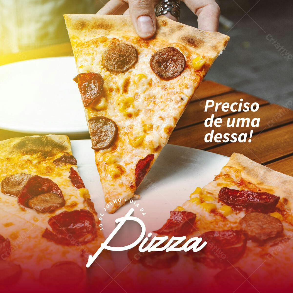 Post para o Dia da Pizza PSD Editável
