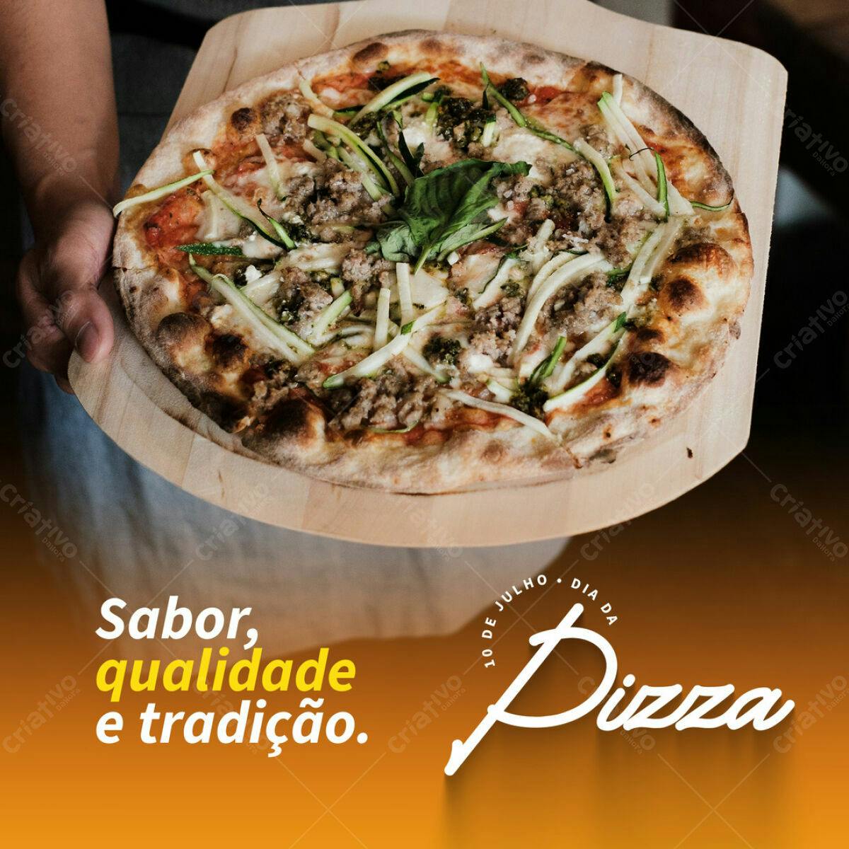 Flyer Dia da Pizza PSD Editável