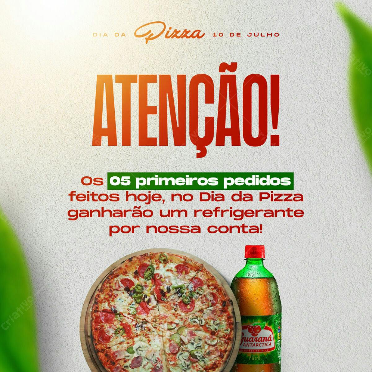 Flyer para o Dia da Pizza PSD Editável