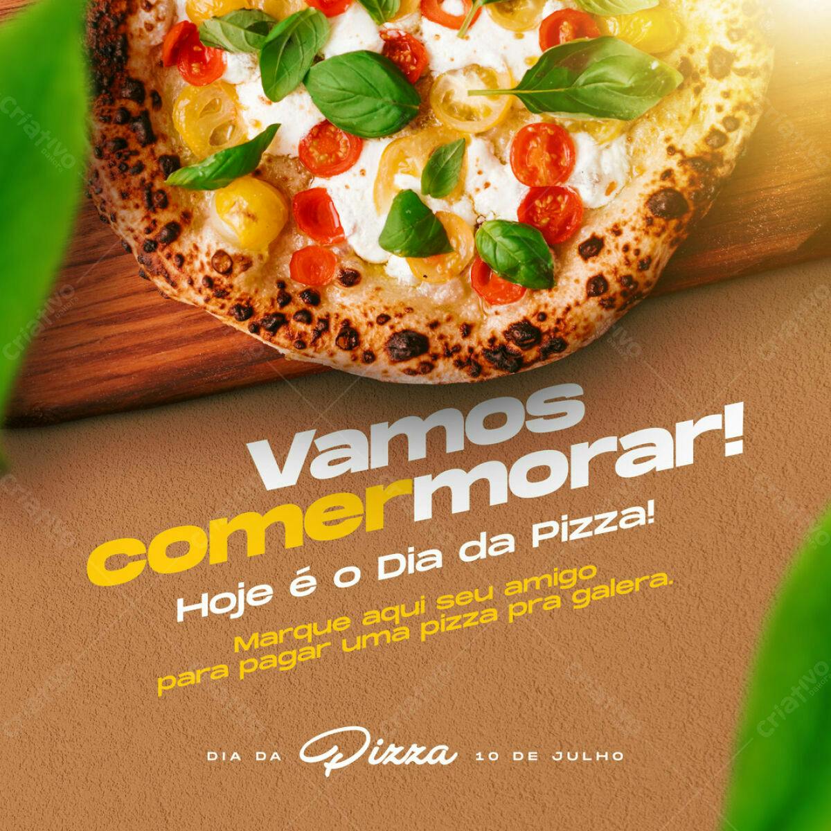 Post para Dia da Pizza PSD Editável