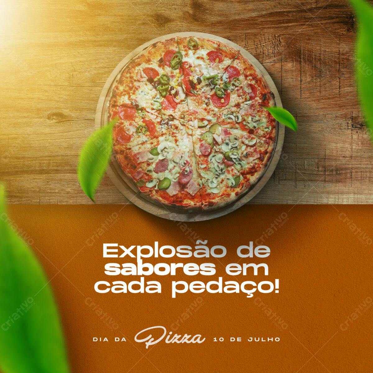 Post Instagram Dia da Pizza PSD Editável