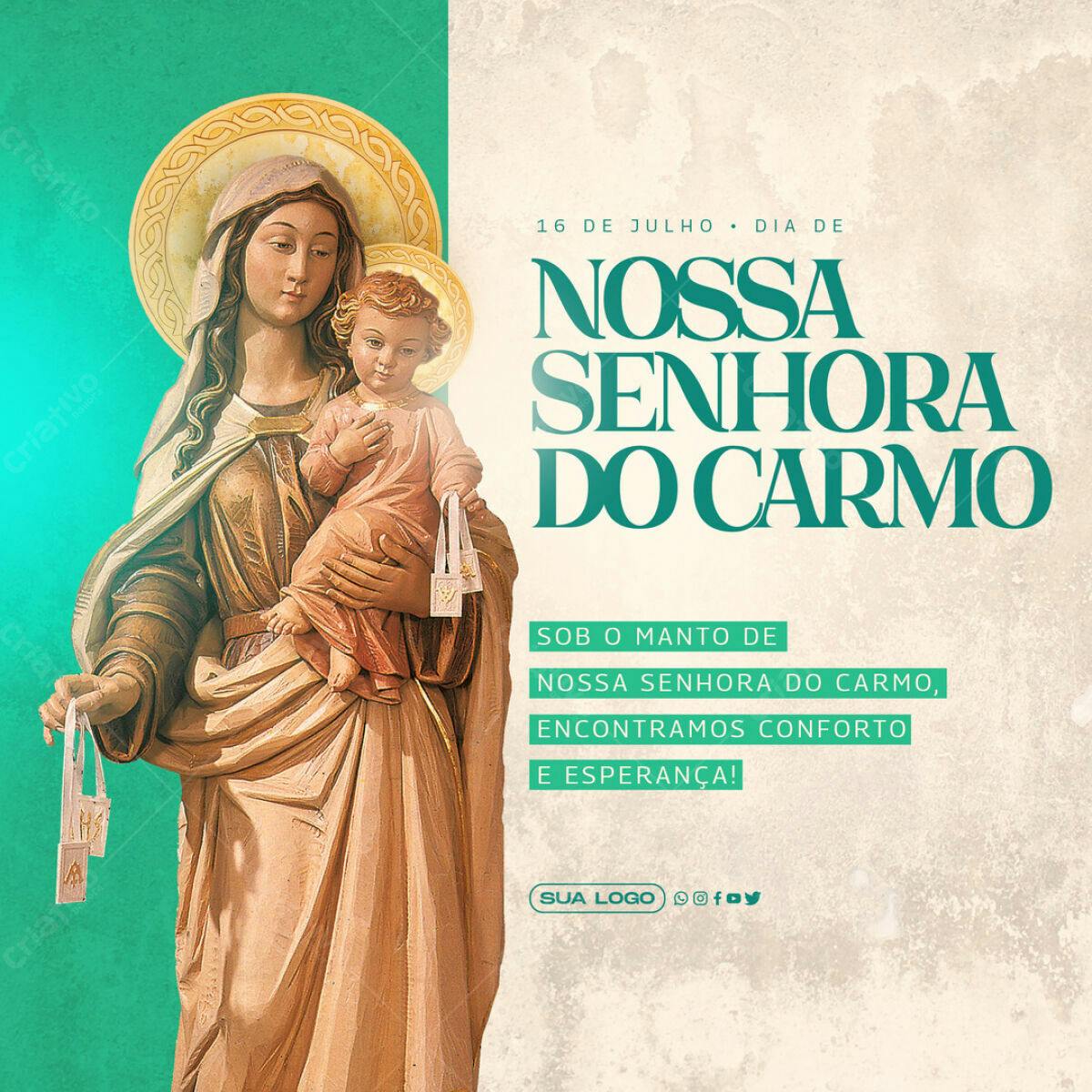 Flyer Dia de Nossa Senhora do Carmo PSD Editável