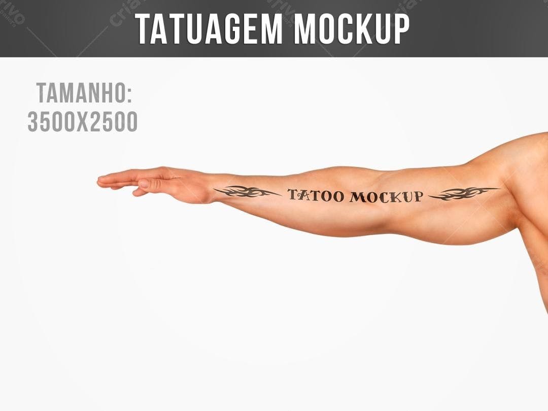 Mockup de Tatuagem em Braço Masculino - Estilo Tribal