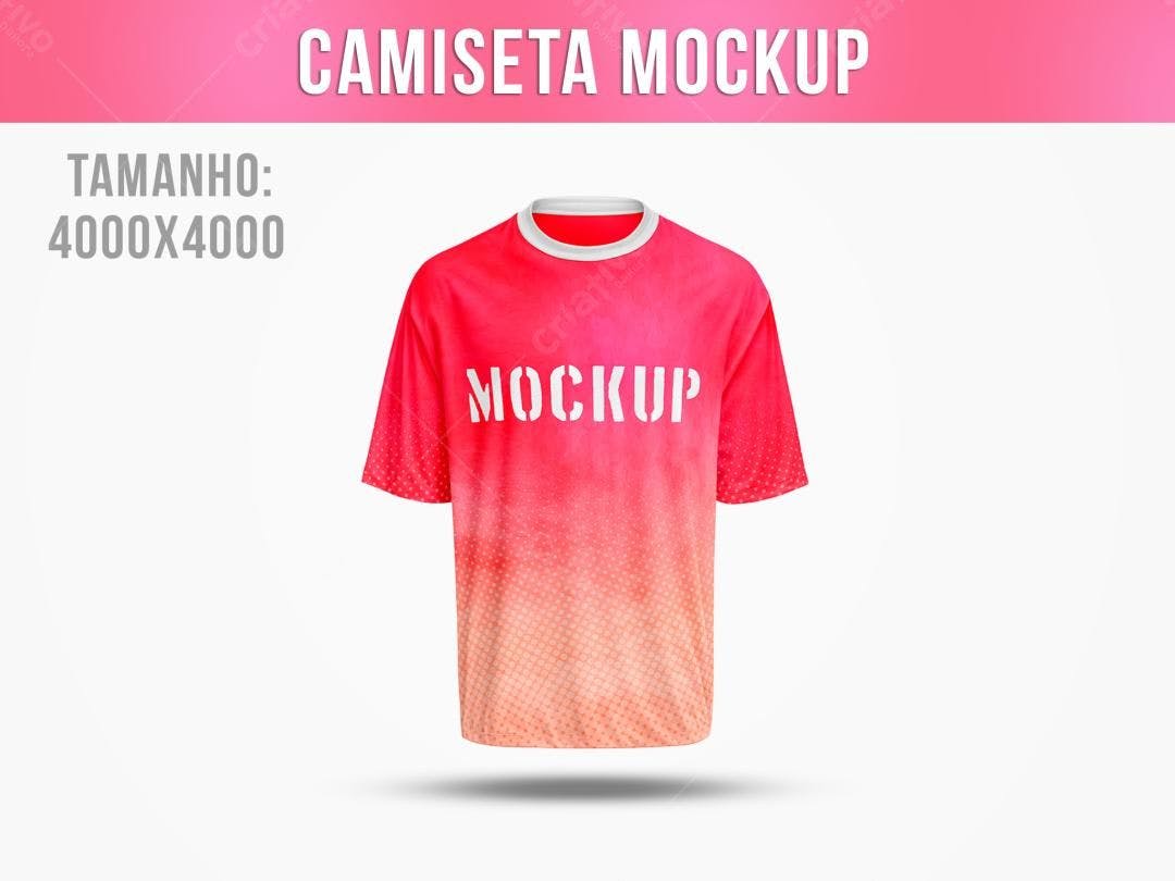 Mockup Camiseta Vermelha com Degradê e Design Moderno
