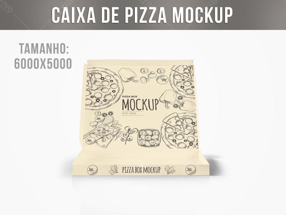 Caixa De Pizza Aberta Mockup 