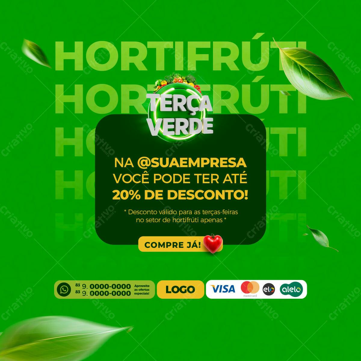 Flyer Terça Verde Hortifruti PSD Editável