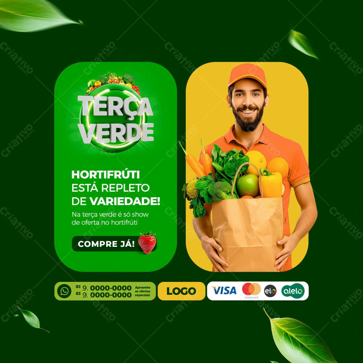 Flyer Terça Verde Hortifrúti PSD Editável