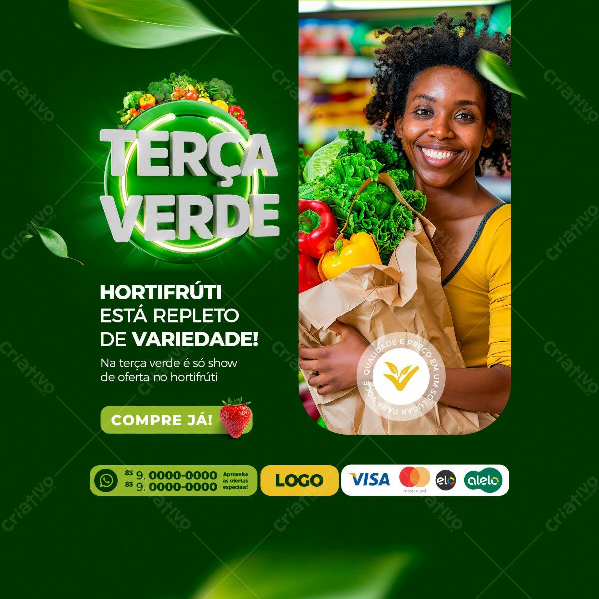 Flyer Terça Verde Hortifruti PSD Editável