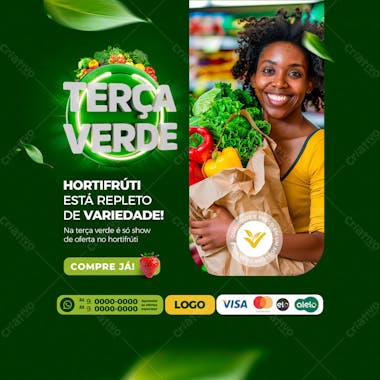 Hortifrúti com variedade social media feed