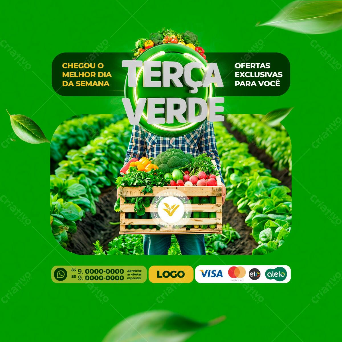 Flyer Terça Verde PSD Editável
