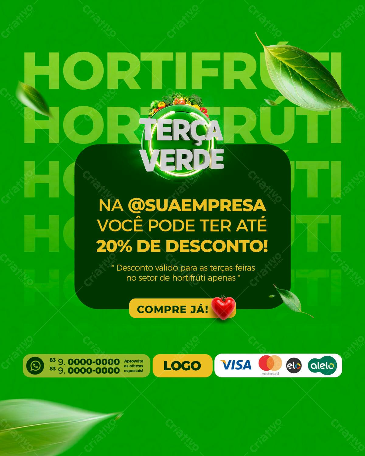 Flyer Terça Verde Hortifruti PSD Editável