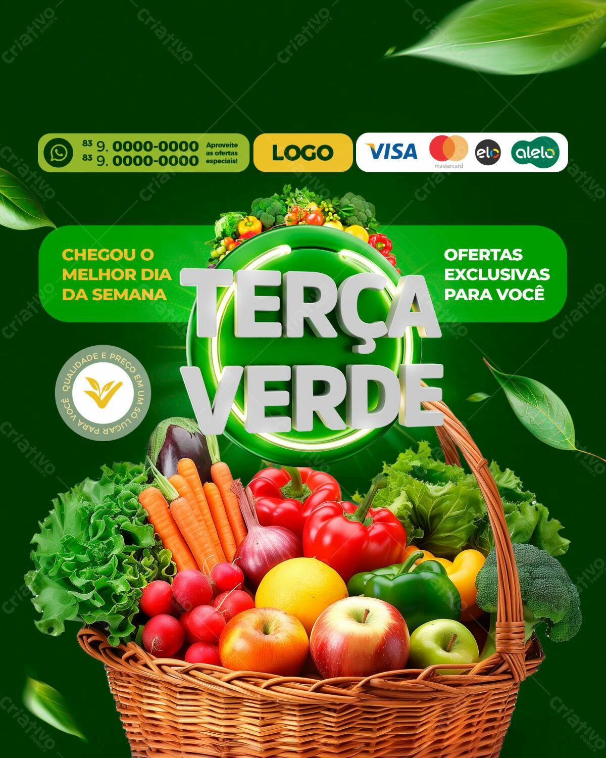 Flyer Terça Verde PSD Editável
