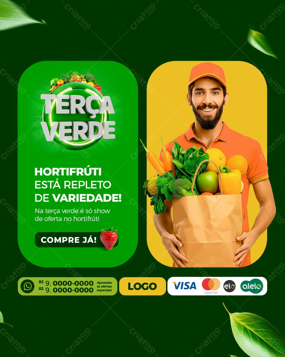 Flyer Terça Verde Hortifruti PSD Editável