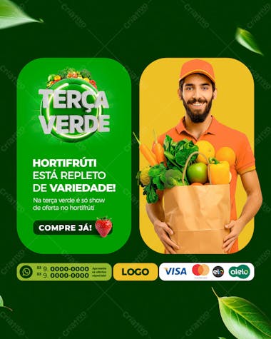 Hortifrúti está repleto de variedade social media feed vertical