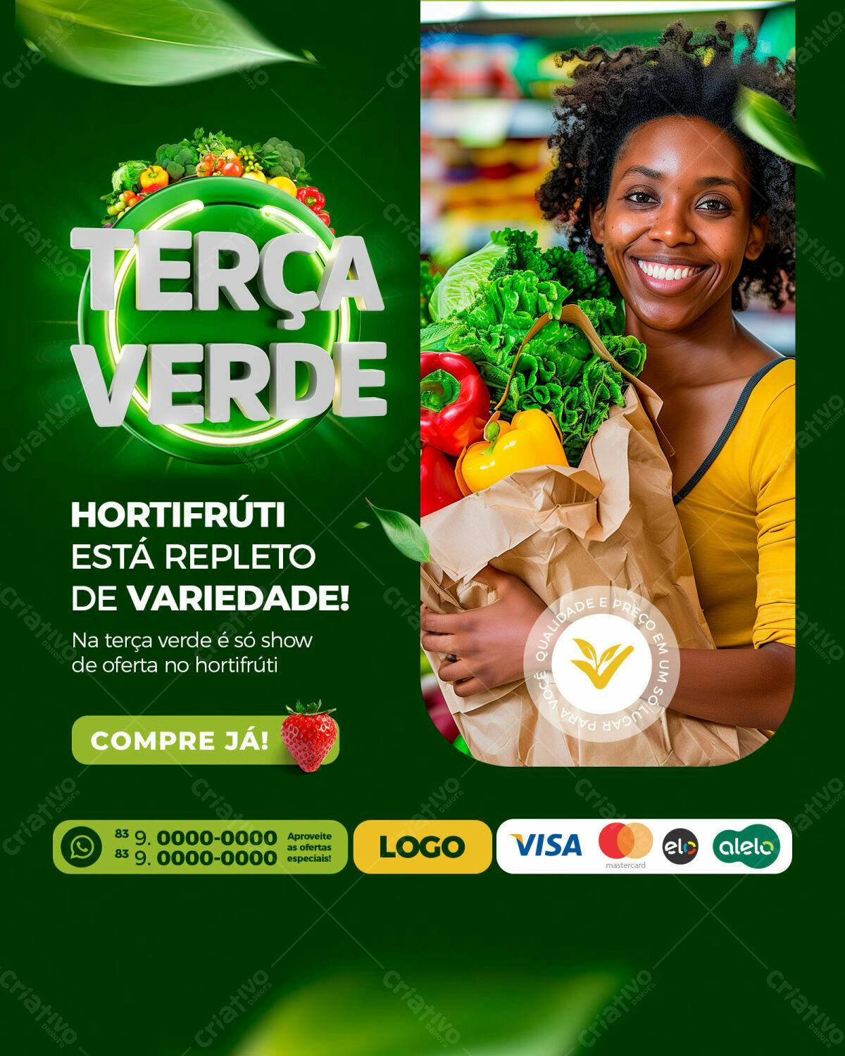 Flyer Terça Verde Hortifrúti PSD Editável